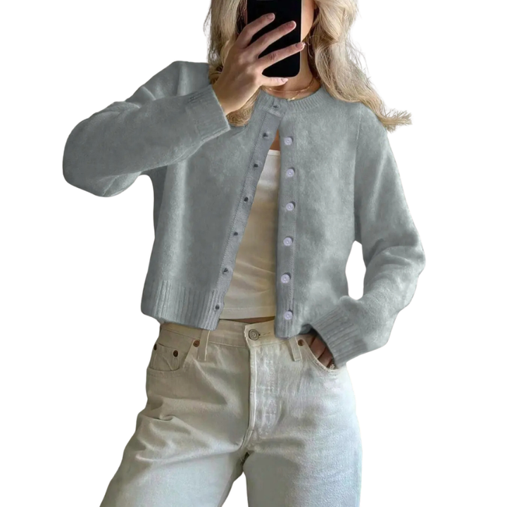 LEXA™ – Cosy Round Neck Buckle Cardigan
