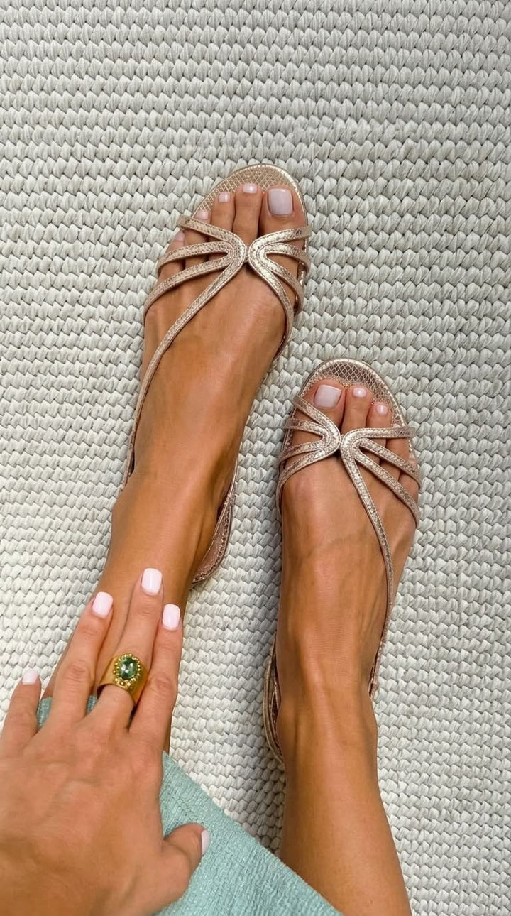 Ginevra | Golden Sandals for Summer Elegance