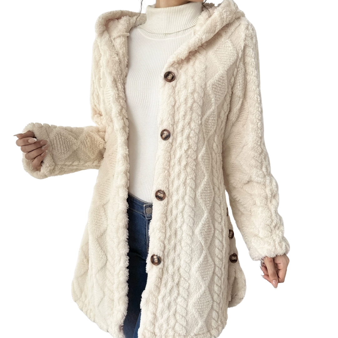 CLOVER™ – Cozy Jacquard Fuzzy Hooded Cardigan