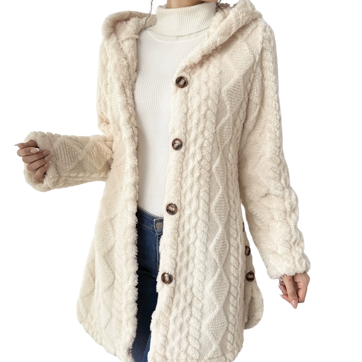 CLOVER™ – Cozy Jacquard Fuzzy Hooded Cardigan