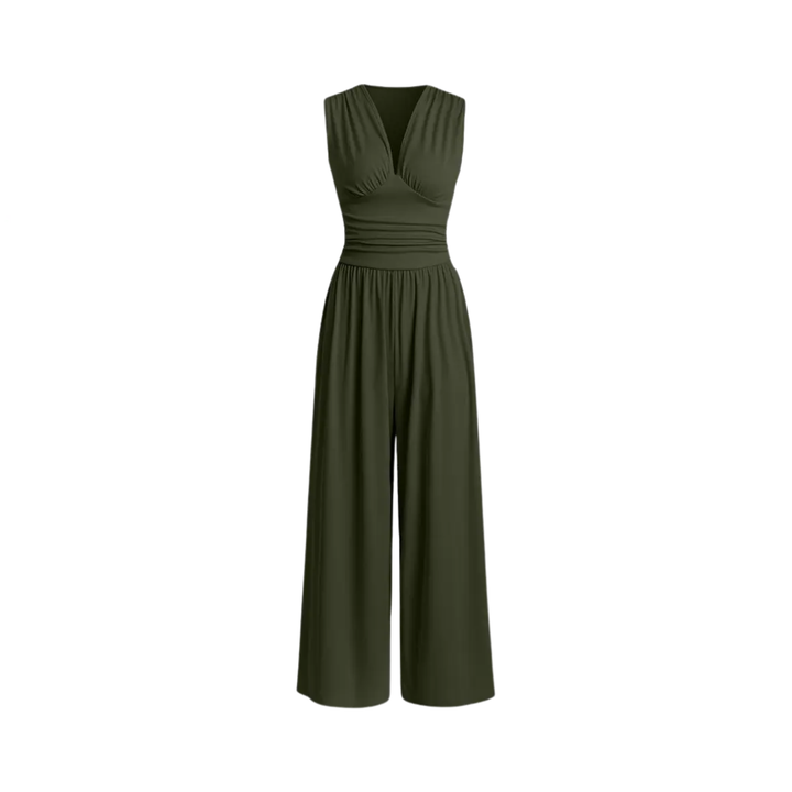 WYLENE™ – Sleeveless Wide Leg Ribbed Jumpsuit
