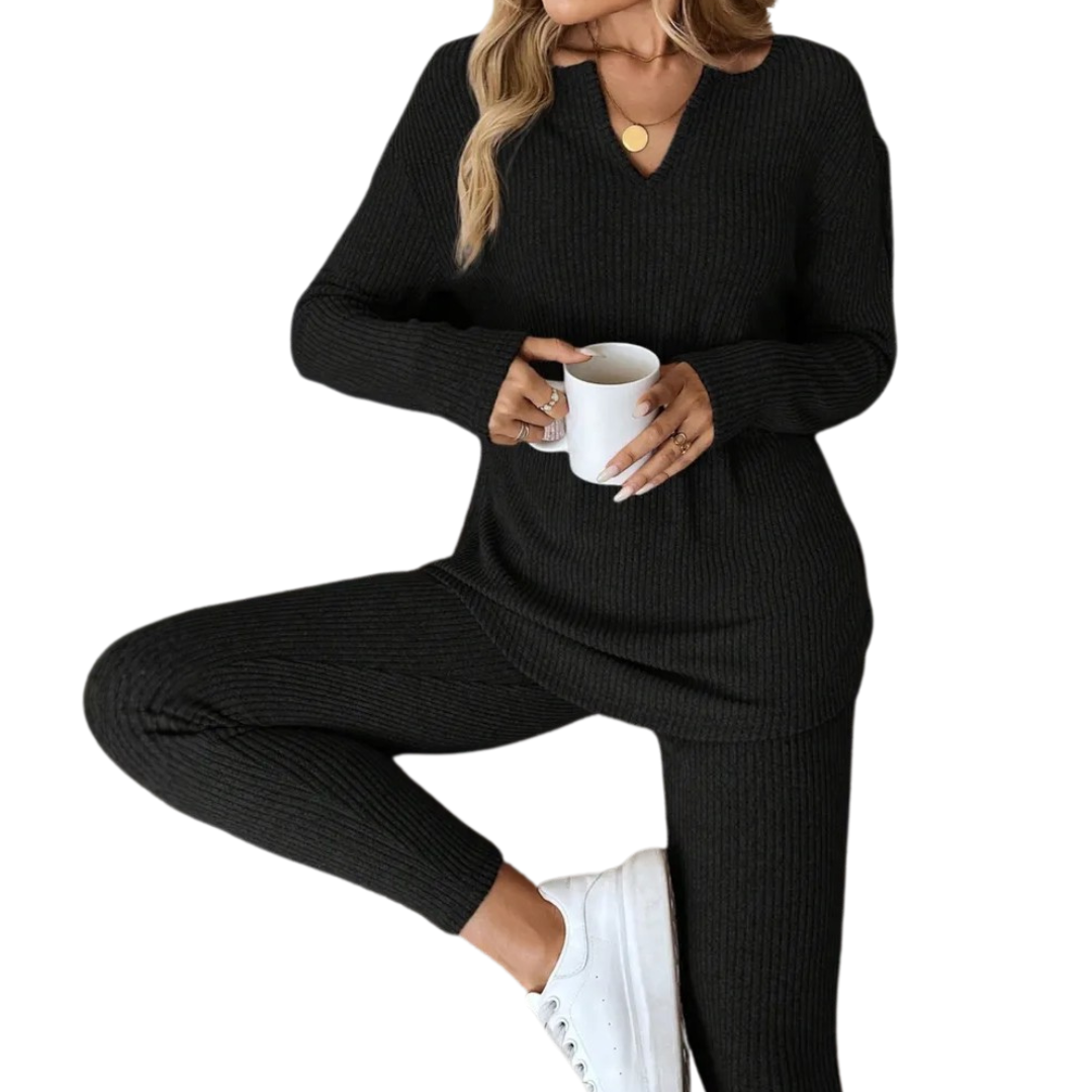 CORALINE™ – Cozy Plush Rib-Knit Leggings Suit
