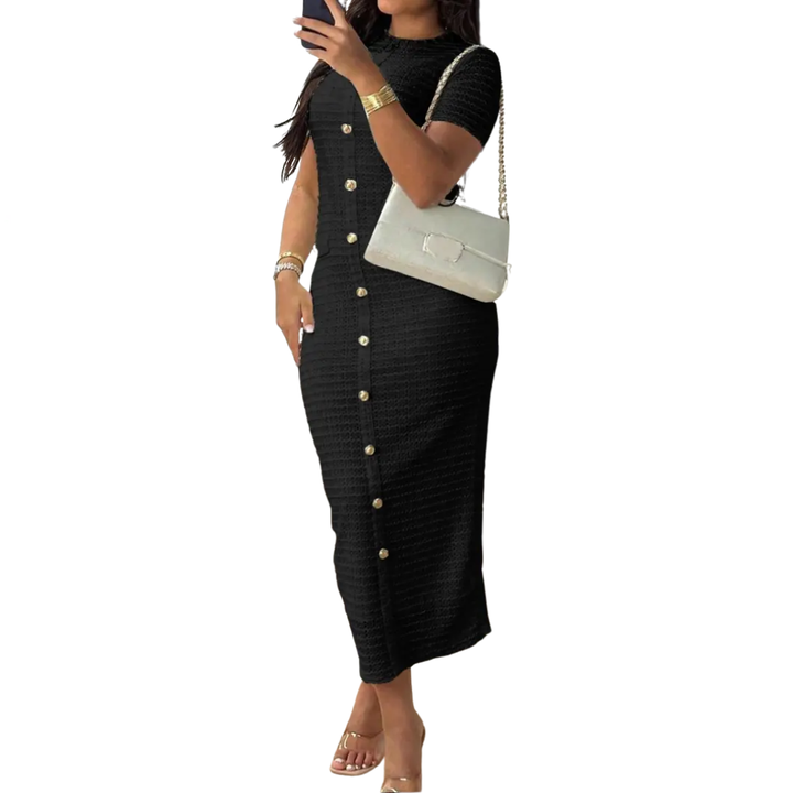 CLÉA™ – French Vintage Buttoned Cardigan Dress