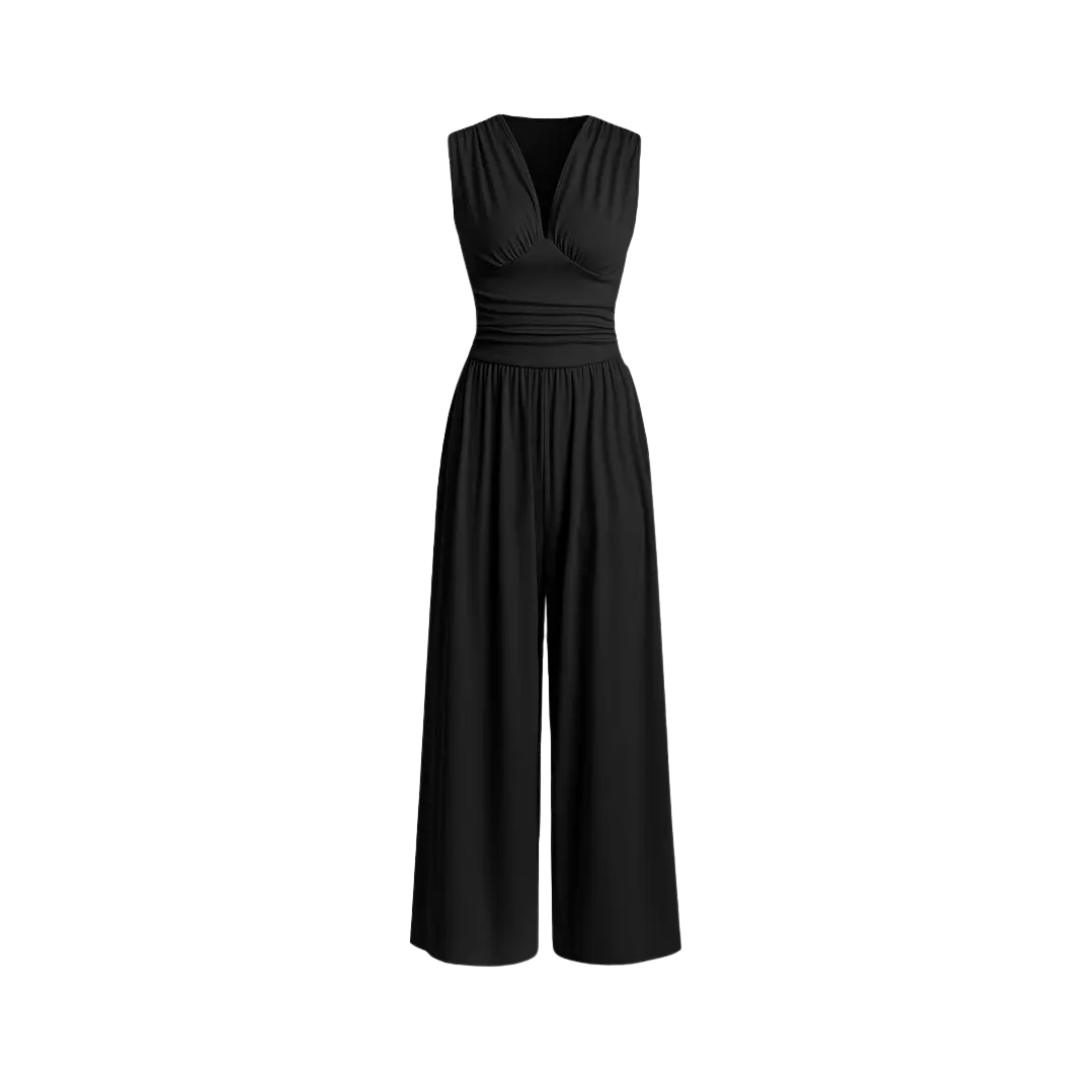 WYLENE™ – Sleeveless Wide Leg Ribbed Jumpsuit