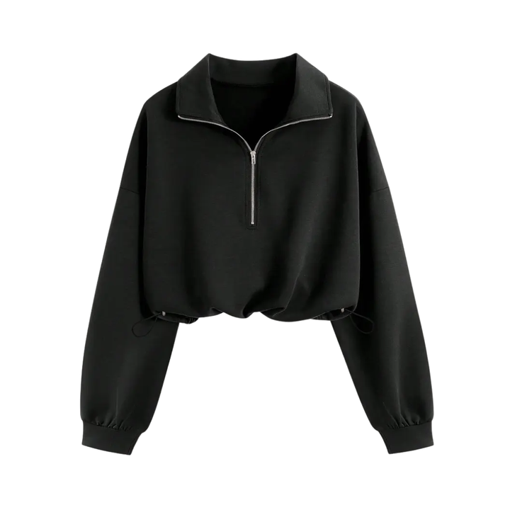 TEAGAN™ – Sporty Half-Zip Cropped Sweatshirt