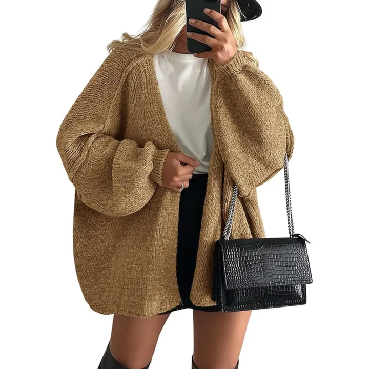 WINONA™ – Cozy Oversized Lantern Sleeve Cardigan