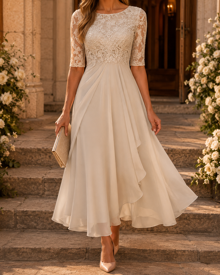 Rosa™ | The Flattering Lace Midi Dress