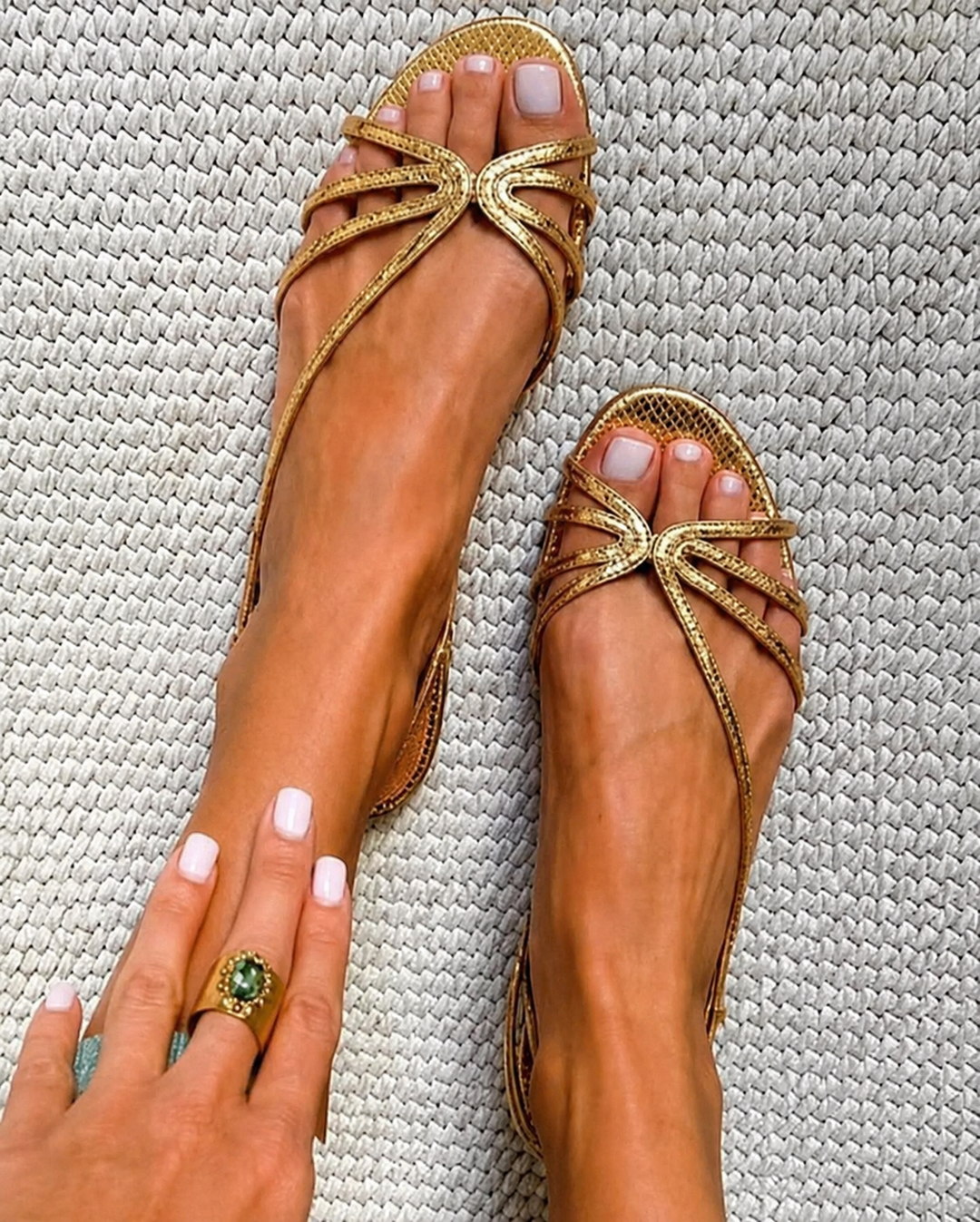 Ginevra | Golden Sandals for Summer Elegance