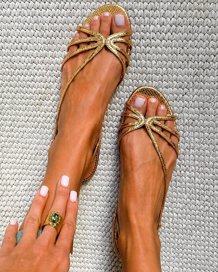 Ginevra | Golden Sandals for Summer Elegance