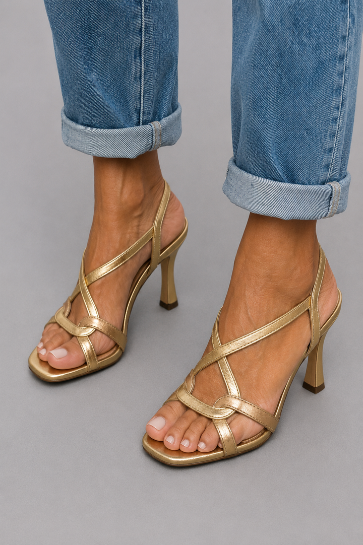 Elisabetta | Golden Sandals with Summer Allure