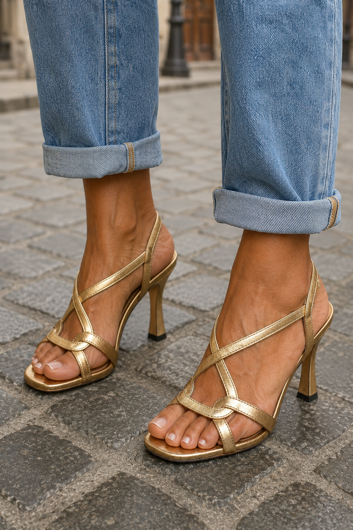 Elisabetta | Golden Sandals with Summer Allure
