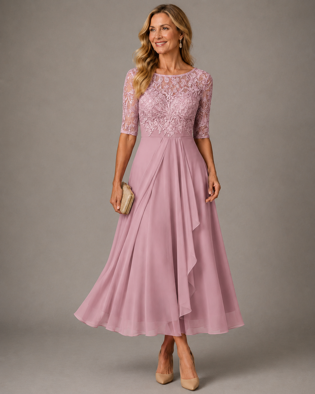 Rosa™ | The Flattering Lace Midi Dress