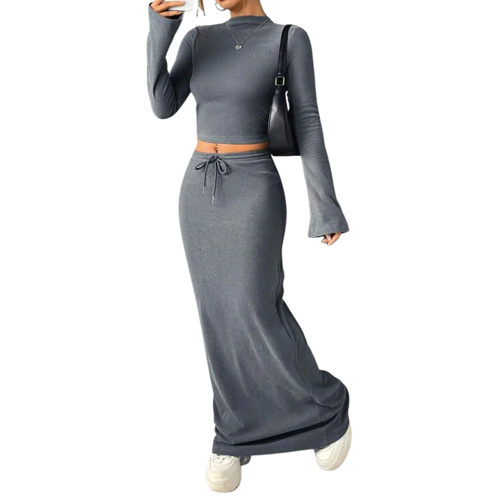 YADIRA™ – Flounce Sleeve Crop & Skirt Set