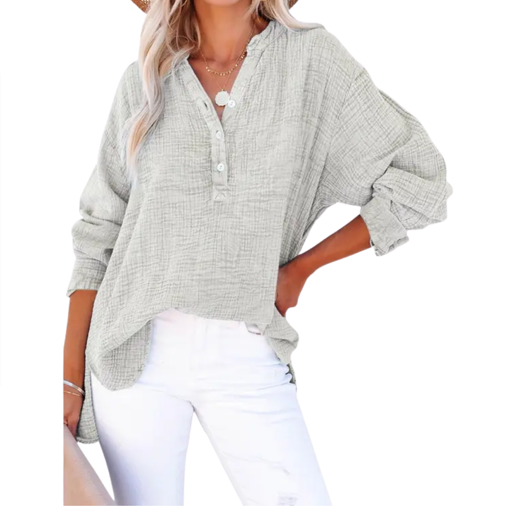 CLEO™ – Relaxed Button-Up Oversized Blouse