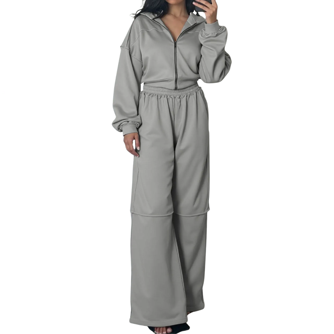 JOSLYN™ – Cozy Zip-Up Hoodie Two-Piece Set