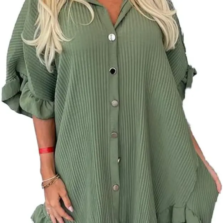 WREN™ – Ruffle Button Shirt Dress