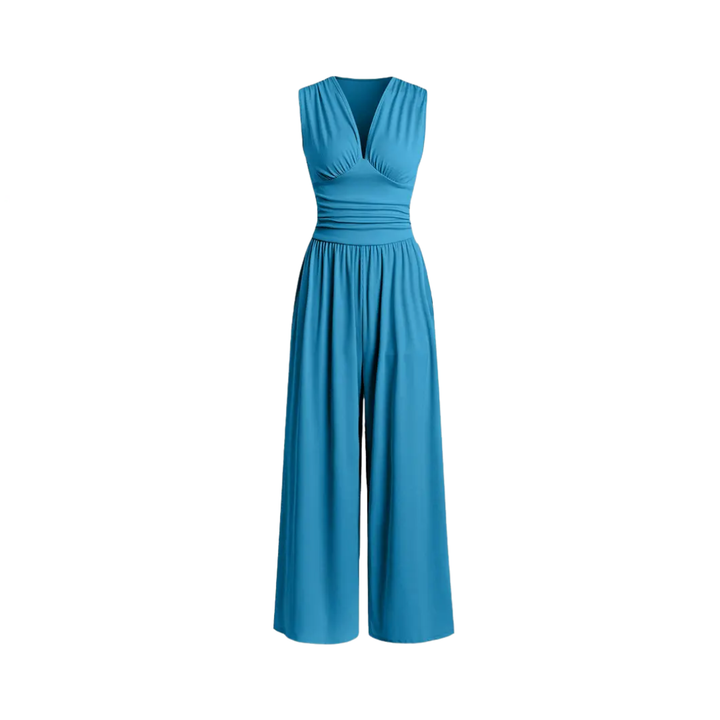 WYLENE™ – Sleeveless Wide Leg Ribbed Jumpsuit