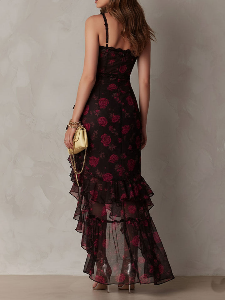 Lowe™ | Floral Ruffle Dress with Lace Hem