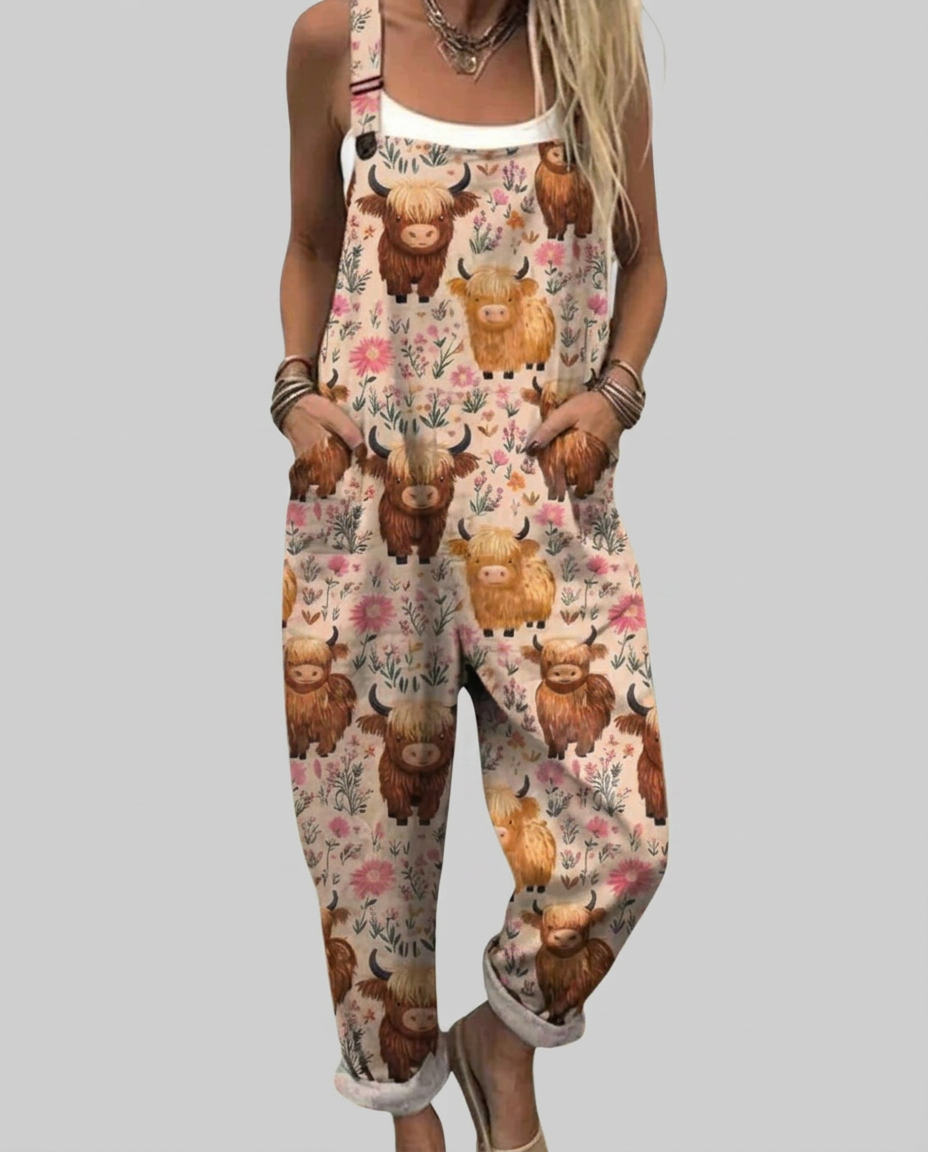 Freya - Dungarees with a playful print