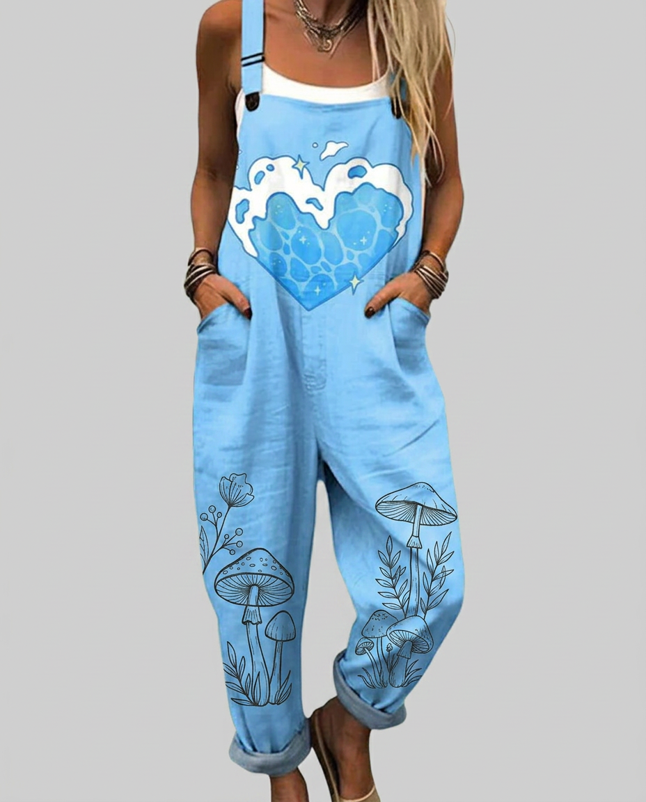 Mairead - Casual Dungarees Ocean Heart
