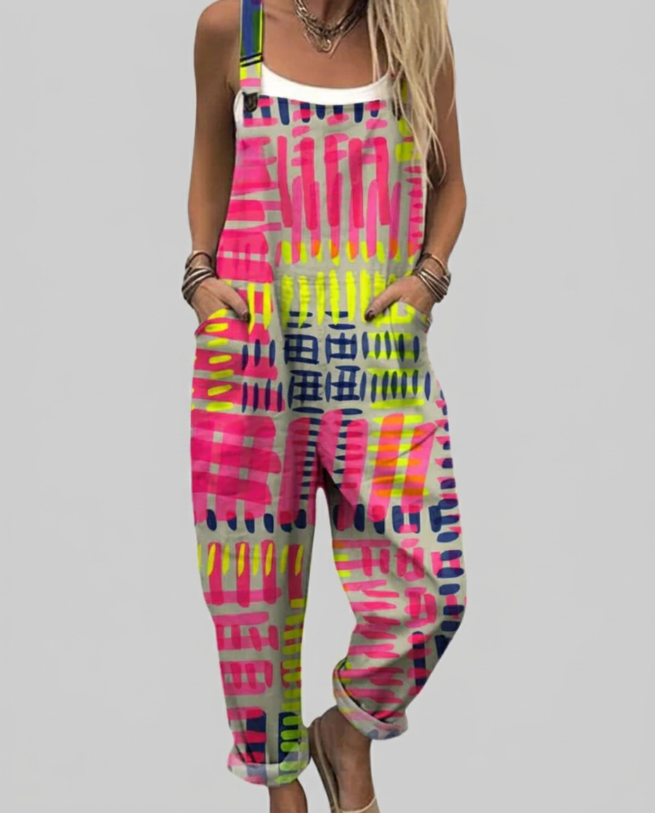 Caoimhe - Artistic dungarees with geometric print