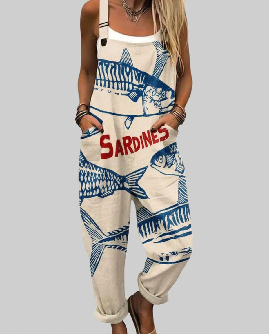 Blathnaid - Sardine print romper