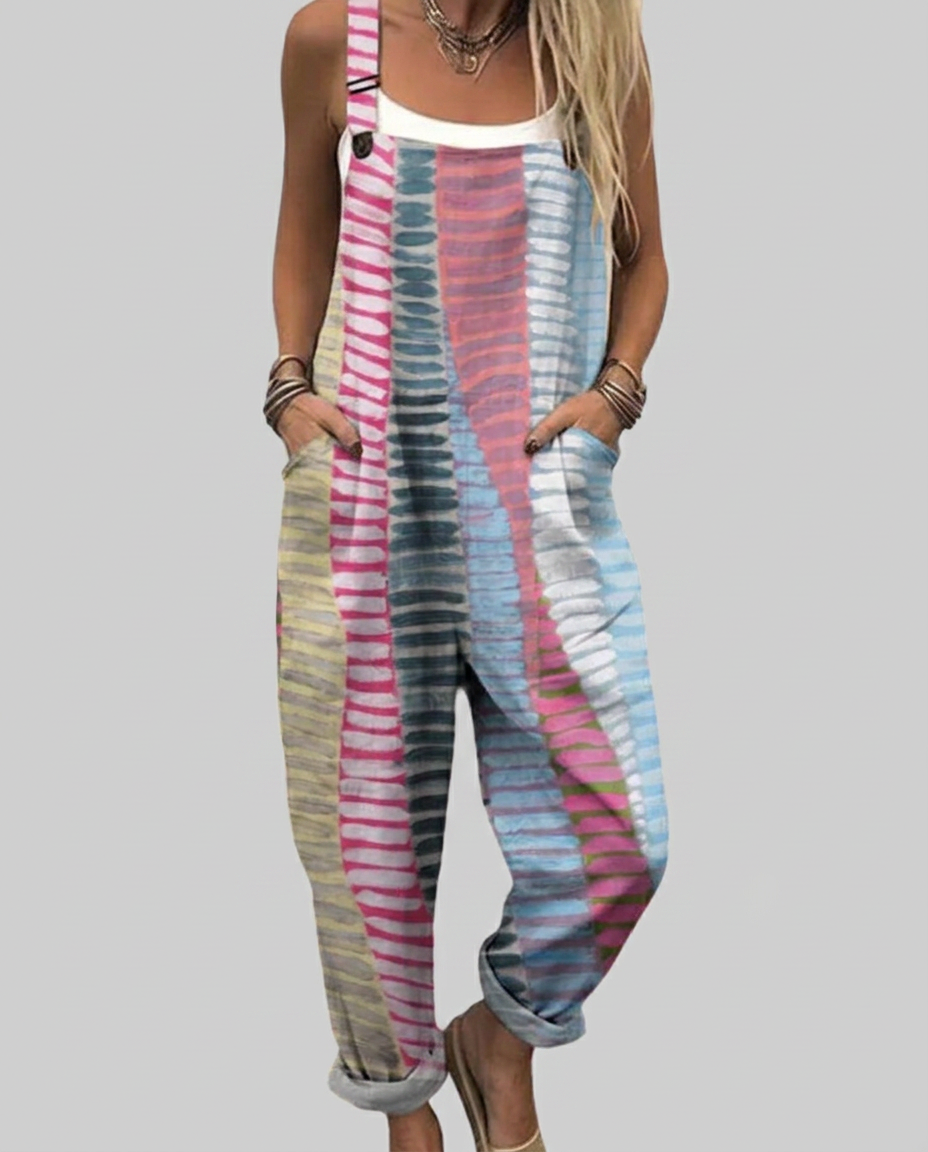 Sofía - Multicolored striped dungarees