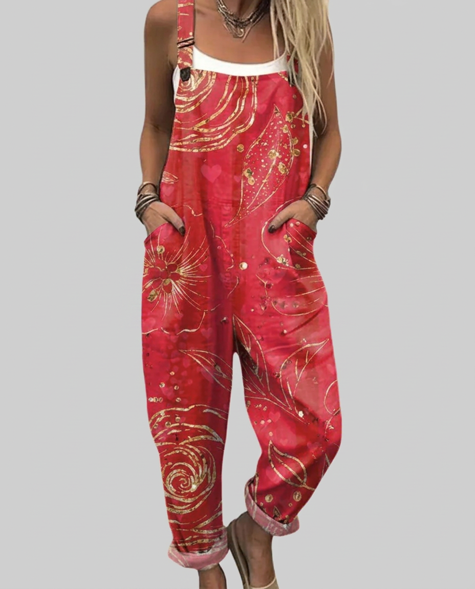 Ava - Dungarees with artistic print