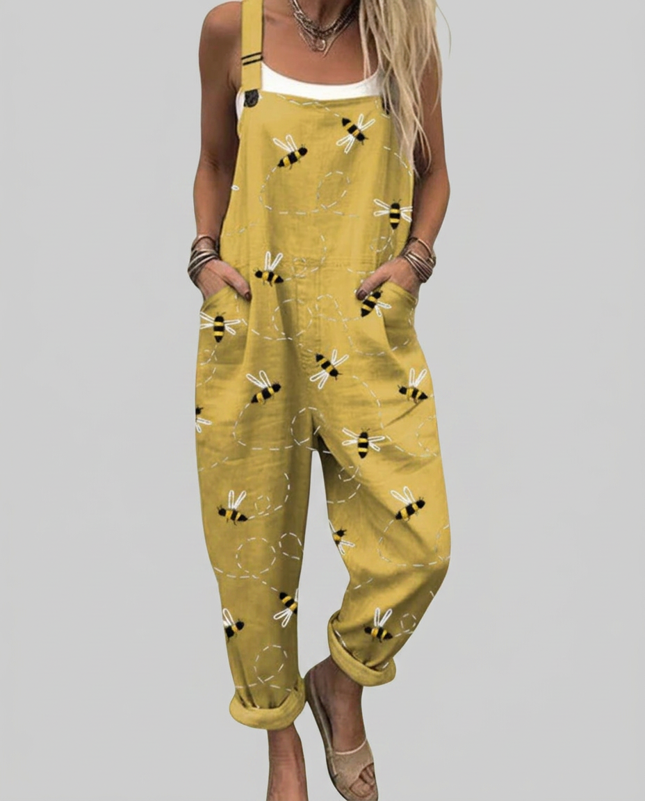 Alice - Bee-Printed Dungarees